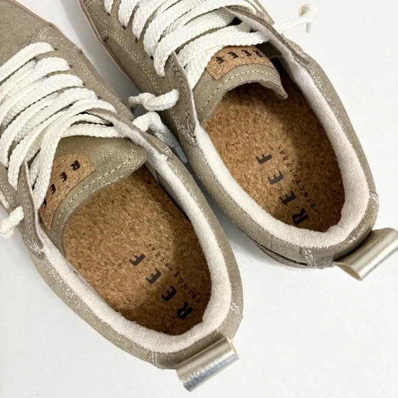 REEF Lay Day Dawn Sneakers Champagne Suede Metallic Gold, Size 9 (EU 40) - Picture 6 of 10